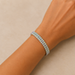 3 Row Stretch Rhinestone Bracetlet - AB Silver