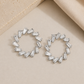 Crystal Baguette Circle Post Earring
