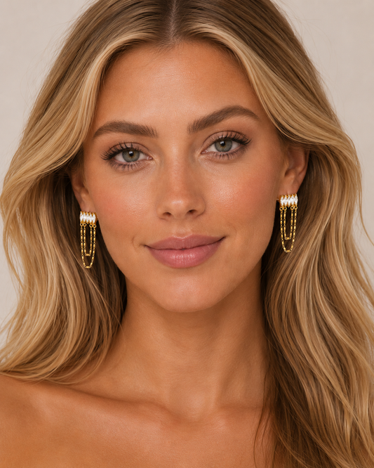 Crystal Chain Post Earring