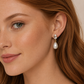 Pearl/Crystal Oval Drop Earring