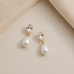 Pearl/Crystal Oval Drop Earring