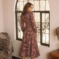 Floral Lace-Trim Midi Dress