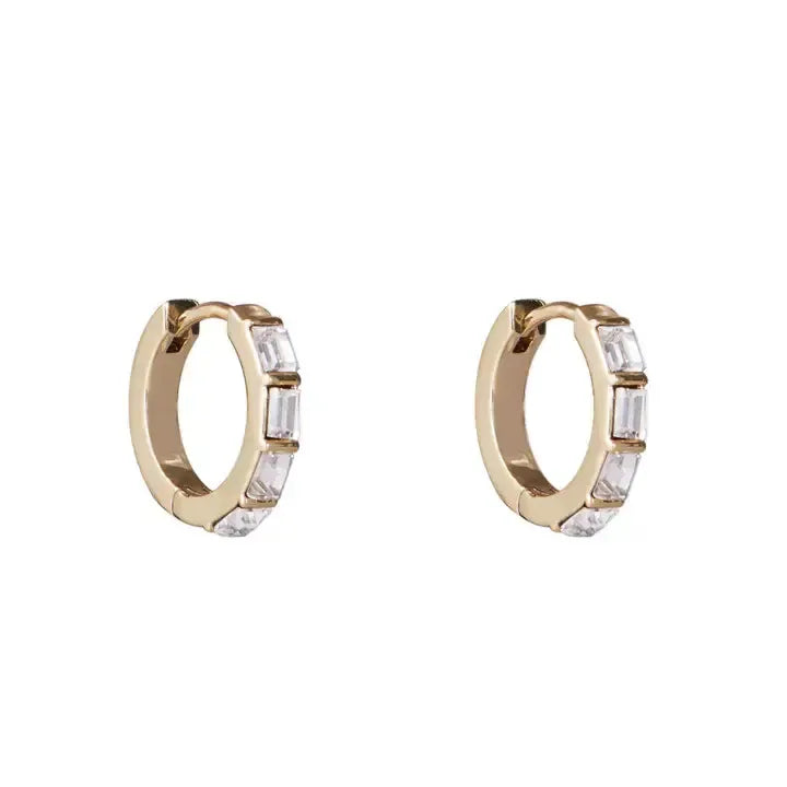 Classic Crystal Baguette Huggies-630 ACCESSORIES - EARRINGS-FORMAL SOCIETY