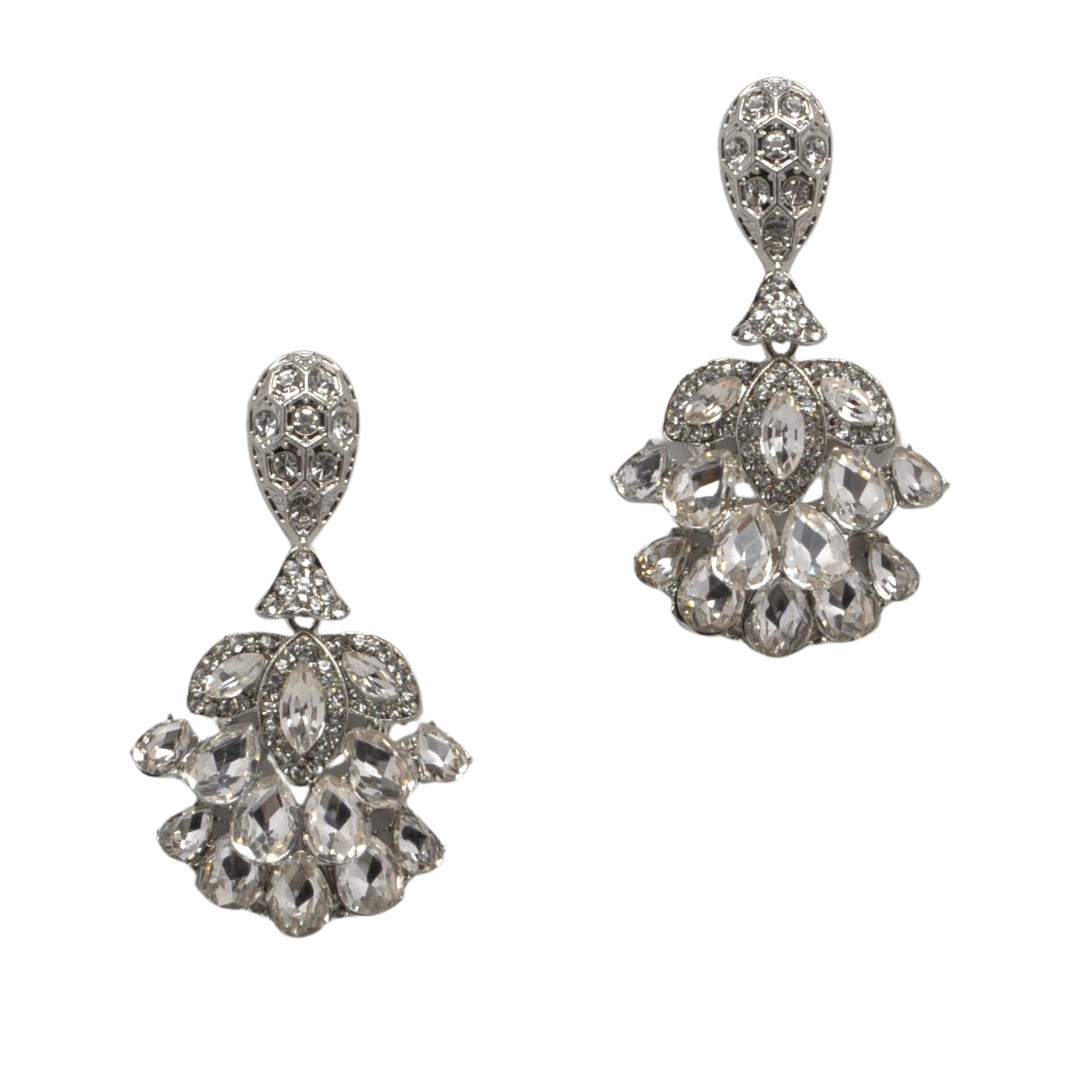 Clear/Silver Pave Earring-610 ACCESSORIES - EARRING-FORMAL SOCIETY