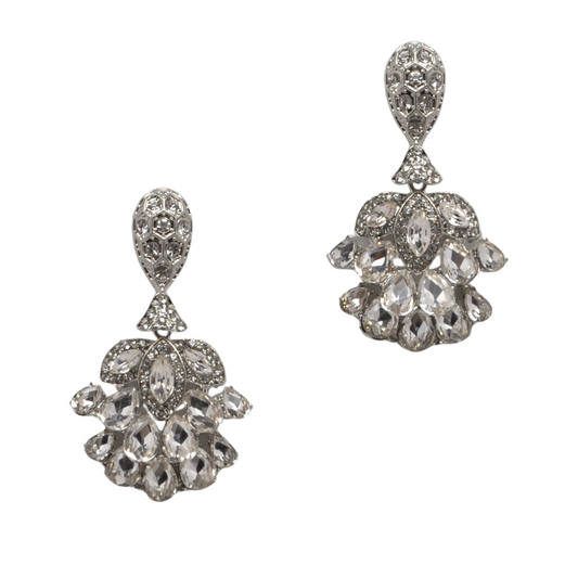 Clear/Silver Pave Earring-610 ACCESSORIES - EARRING-FORMAL SOCIETY