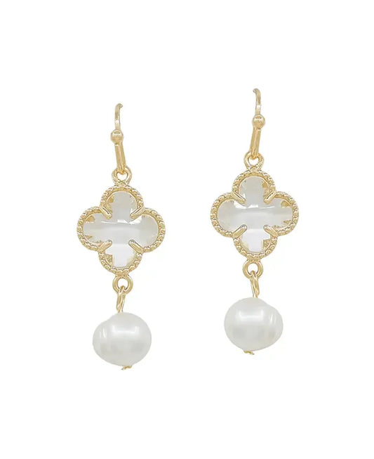 Crystal Clover Drop Earring-630 ACCESSORIES - EARRINGS-FORMAL SOCIETY