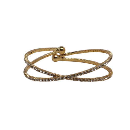 Crystal X Cuff Bracelet-610 ACCESSORIES - EARRING-FORMAL SOCIETY