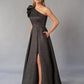 Dramatic Metallic Jacquard Ball Gown with Ruffle Shoulder Detail and Pockets-999 FORMAL - MOB-FORMAL SOCIETY