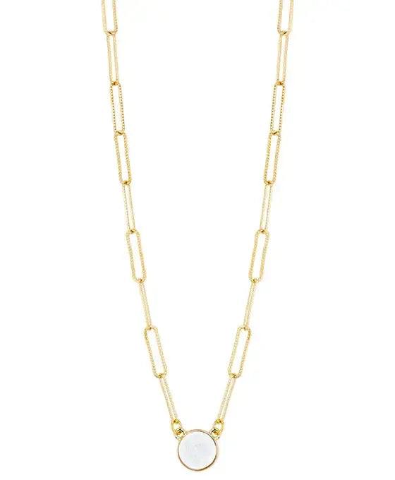 Druzy Metal Link Short Necklace-620 ACCESSORIES - NECKLACE-FORMAL SOCIETY