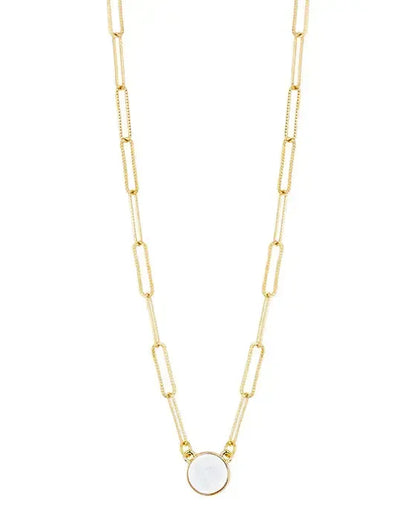 Druzy Metal Link Short Necklace-620 ACCESSORIES - NECKLACE-FORMAL SOCIETY