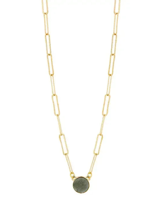 Druzy Metal Link Short Necklace-620 ACCESSORIES - NECKLACE-FORMAL SOCIETY