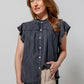 Elan Button Down Jean Shirt-310 RTW TOP - SHORT SLEEVE-FORMAL SOCIETY