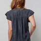 Elan Button Down Jean Shirt-310 RTW TOP - SHORT SLEEVE-FORMAL SOCIETY