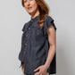 Elan Button Down Jean Shirt-310 RTW TOP - SHORT SLEEVE-FORMAL SOCIETY