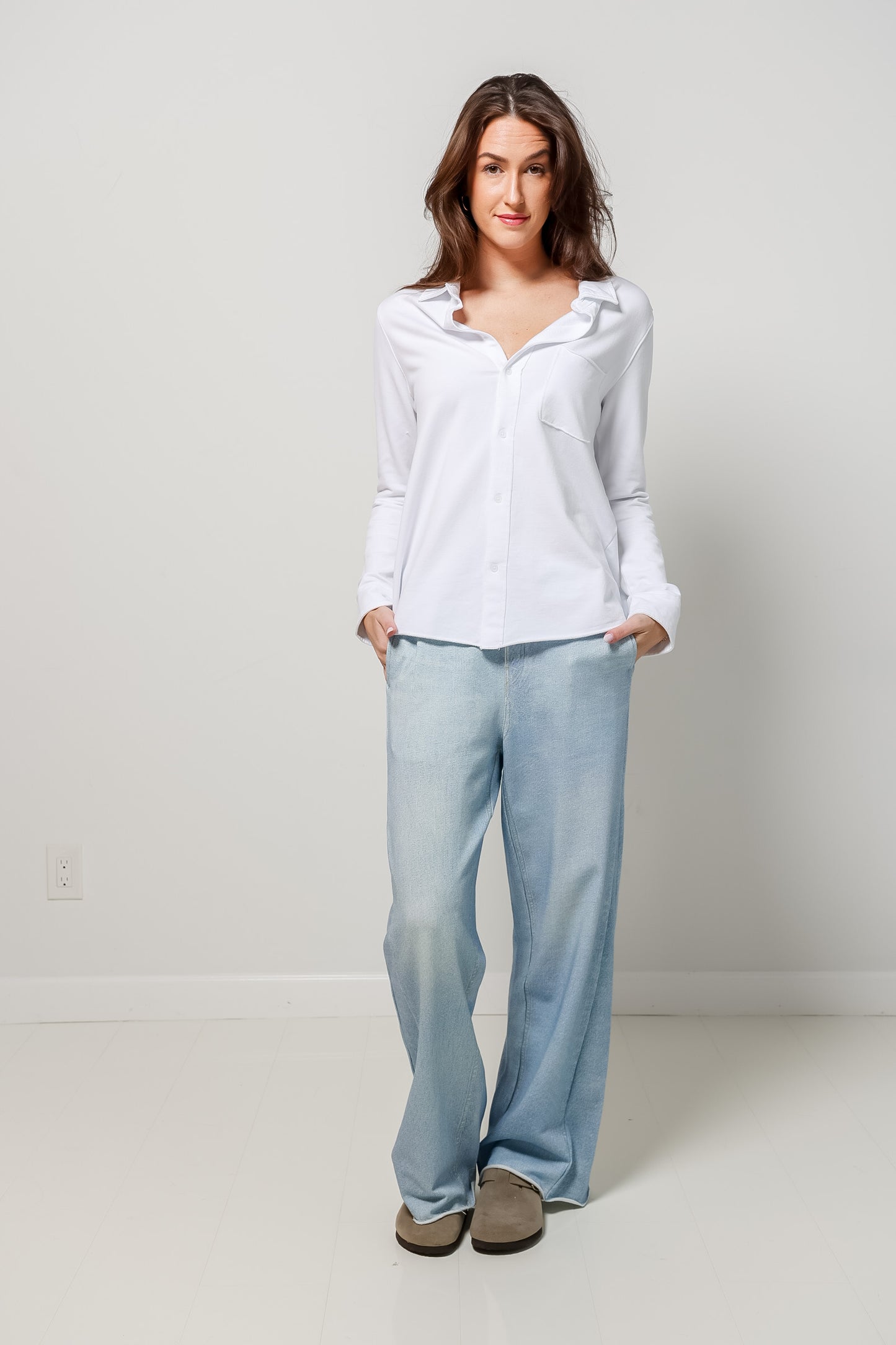Elan Wide Leg Faux Jean-430 RTW BOTTOM - CASUAL-FORMAL SOCIETY