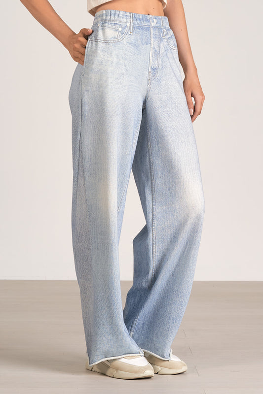 Elan Wide Leg Faux Jean-430 RTW BOTTOM - CASUAL-FORMAL SOCIETY