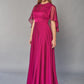 Elegant Chiffon A-line Gown with Hand-Beaded Jewel Neckline and Flowing Caplet-999 FORMAL - MOB-FORMAL SOCIETY
