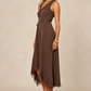 Lace V Neck Midi Dress