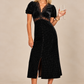 Polka Dot Velvet Lace Midi Dress