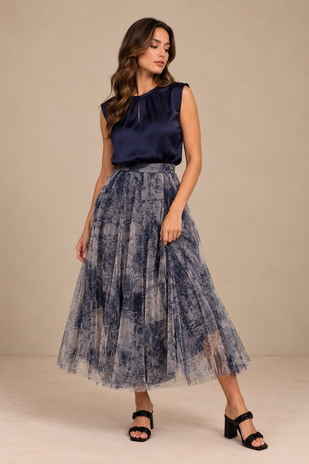 Toile De Jouy Tulle Skirt