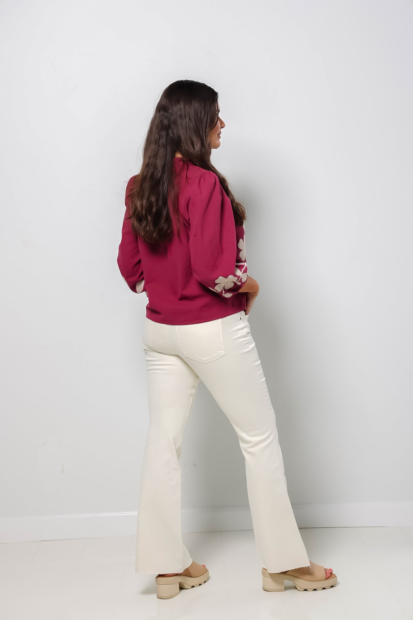 Embroidered Cotton Blouse-300 RTW TOP - LONG SLEEVE-FORMAL SOCIETY