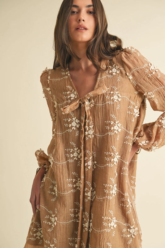 Embroidered Mini Dress