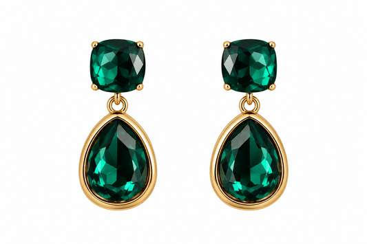 Emerald Green Rhinestone Earring