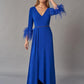 Exciting Soft Stretch Crepe A-line Gown with Feather Sleeves and High-Low Hemline-999 FORMAL - MOB-FORMAL SOCIETY