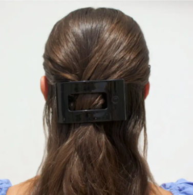 Rectangle Flat Hair Clip | Jet Black
