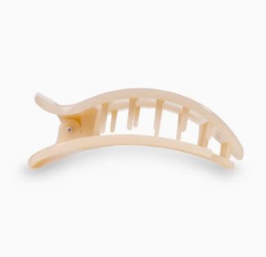 Round Flat Hair Clip | Almond Beige