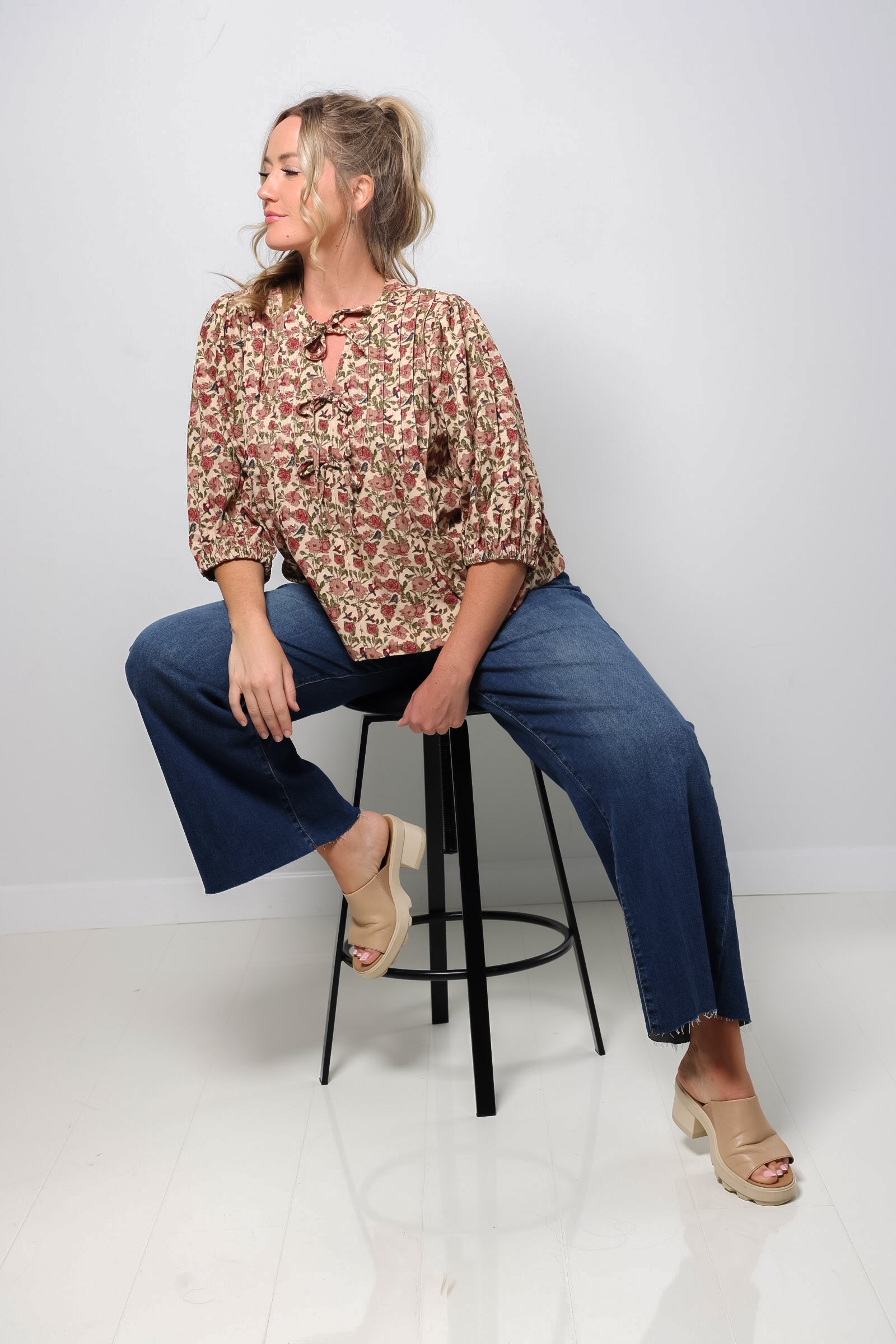 Floral Cord Top-310 RTW TOP - BLOUSE-FORMAL SOCIETY