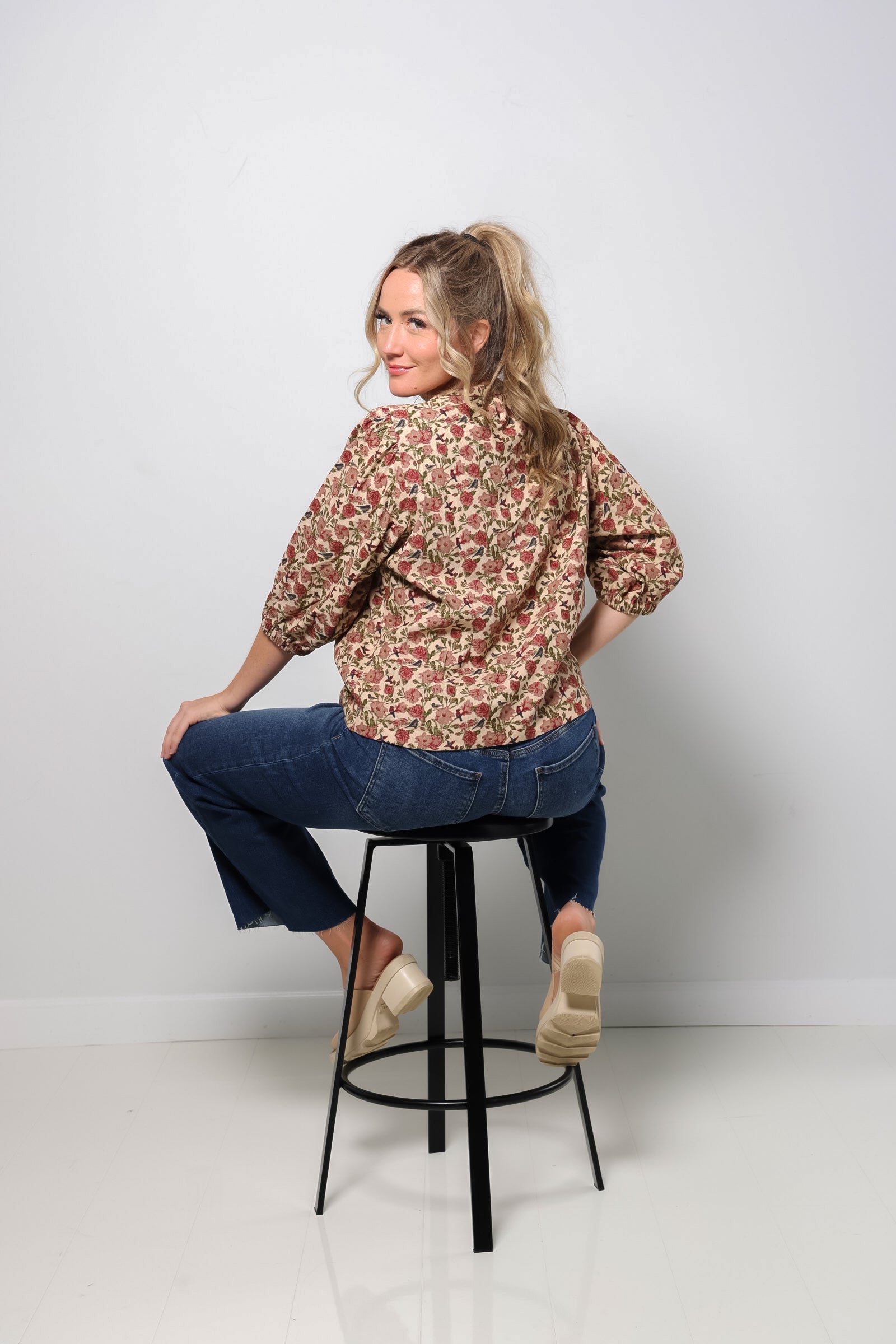 Floral Cord Top-310 RTW TOP - BLOUSE-FORMAL SOCIETY
