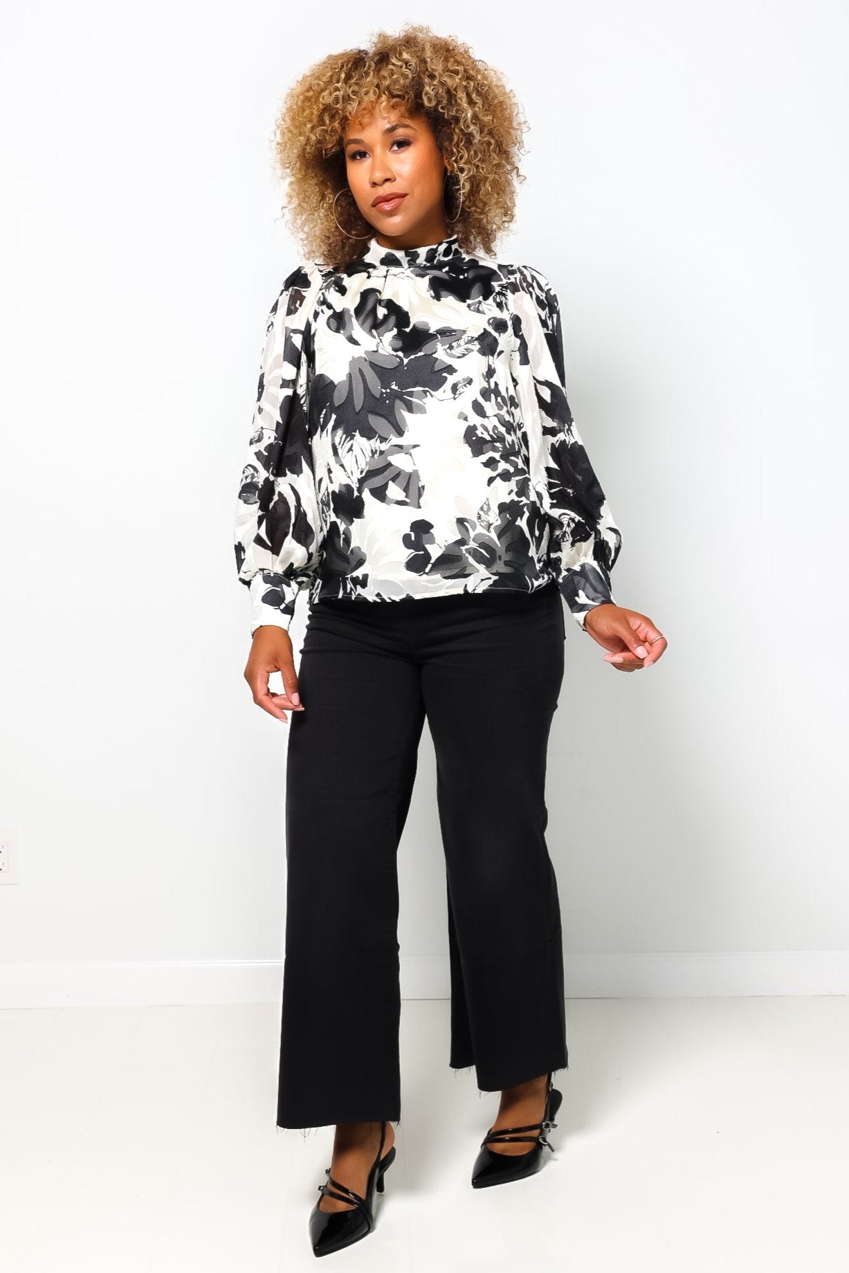 Floral Hilar Blouse-300 RTW TOP - LONG SLEEVE-FORMAL SOCIETY