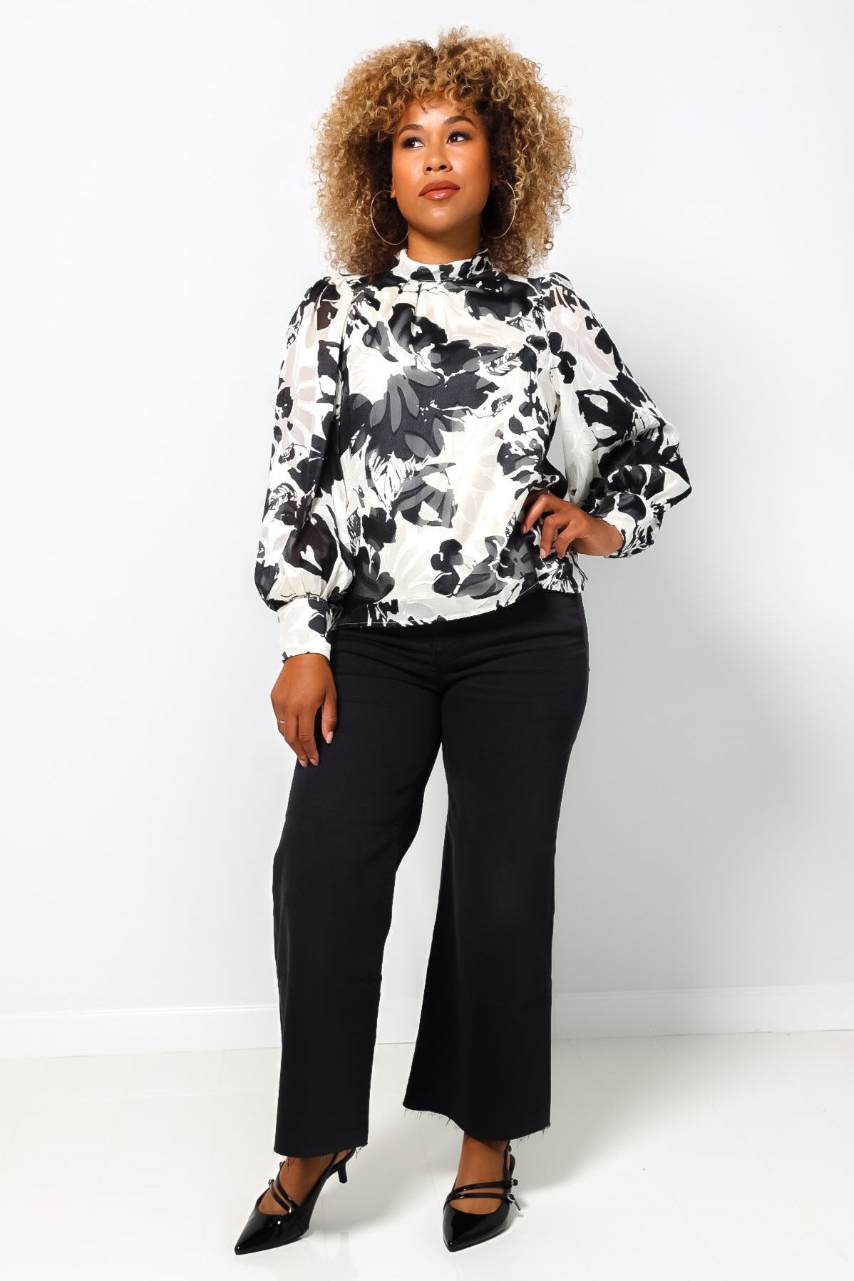 Floral Hilar Blouse-300 RTW TOP - LONG SLEEVE-FORMAL SOCIETY