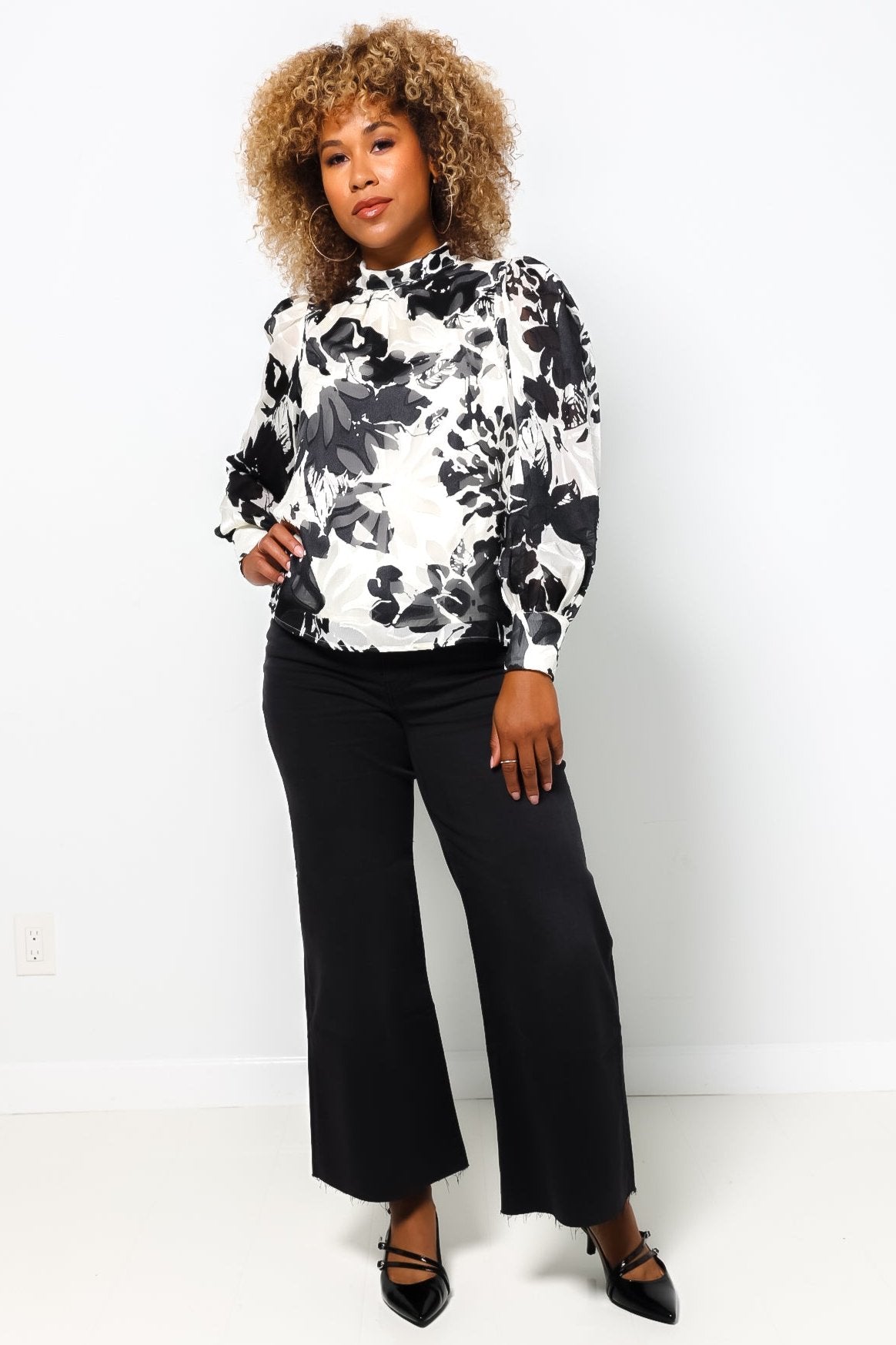 Floral Hilar Blouse-300 RTW TOP - LONG SLEEVE-FORMAL SOCIETY