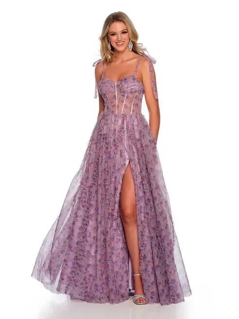 Floral Tulle Ballgown-999 FORMAL - PROM-FORMAL SOCIETY