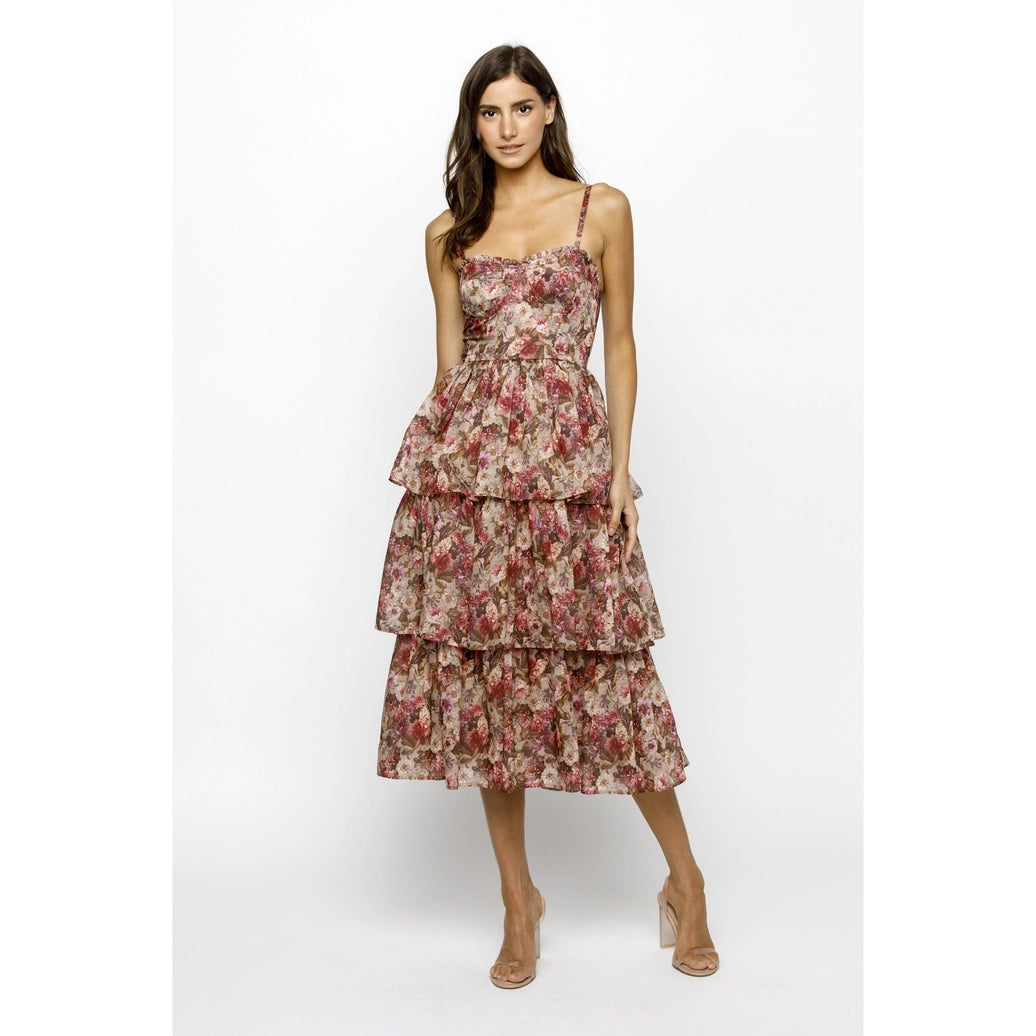 Floral Organza Midi Dress
