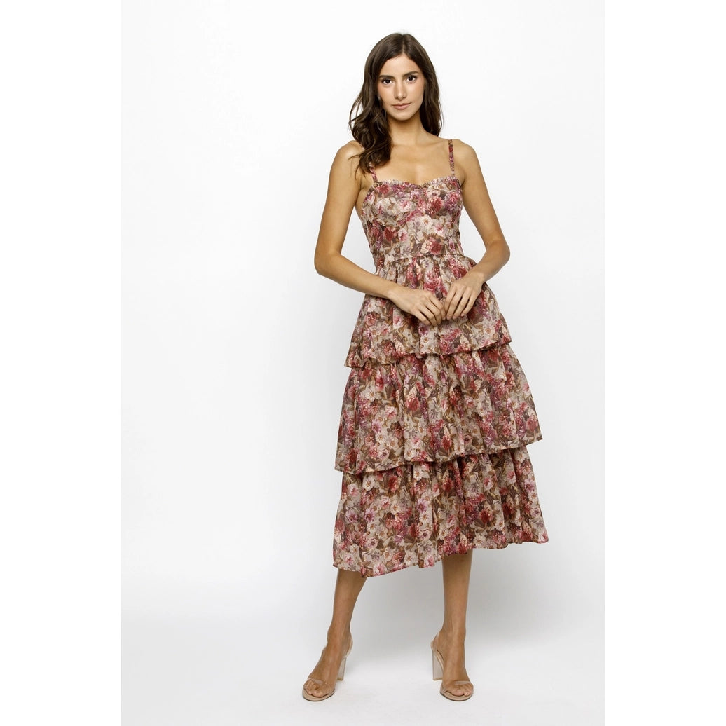 Floral Organza Midi Dress