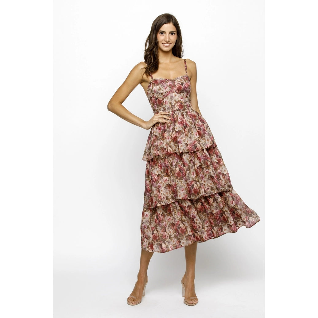 Floral Organza Midi Dress