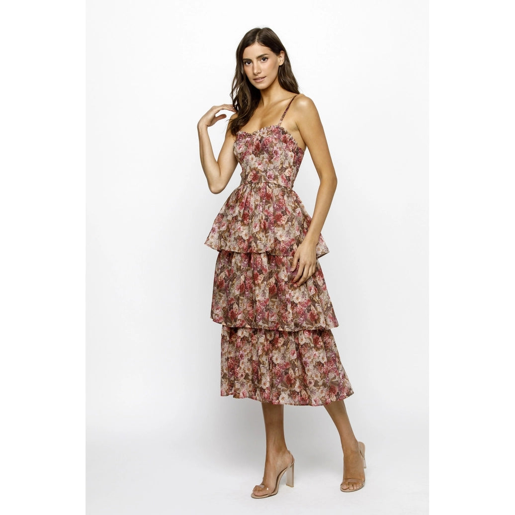 Floral Organza Midi Dress