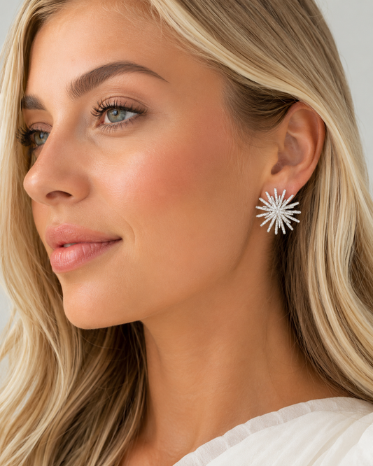 Large Spike Metal Post Earring