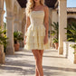 Beaded Corset Tiered Ruffle Mini Homecoming Dress