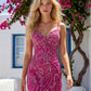 Beaded Scroll Embroidred Homecoming Dress