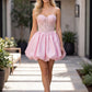Lace Corset Bubble Hem Mini Dress