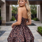 Leopard Print Tiered Corset  Bubble Mini Homecoming Dress