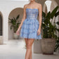 Sequin Corset Tiered Ruffle Mini Homecoming Dress