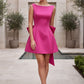 Sleeveless Bow Accent Back Mini A Line Satin Homecoming Dress