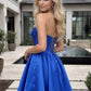 Strapless Corset Satin A Line Mini Homecoming Dress