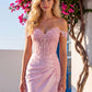 Off Shoulder Lace Corset Satin Ruched Homecoming Dress