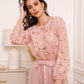 Textured Rosette Blouse - Rose